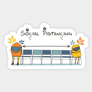 Social distancing party Sticker